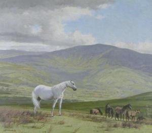 JENNINGS Walter Robin 1927-2005,Ponies in thevalley of Machno Wales; Mares and ,1971,Dreweatt-Neate 2008-02-14