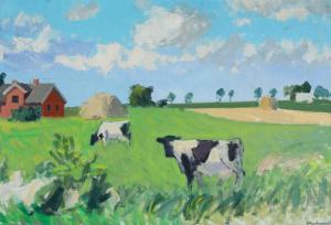 JENSEN Arne Rudolph 1906,Landscape with cows,Bruun Rasmussen DK 2021-03-30