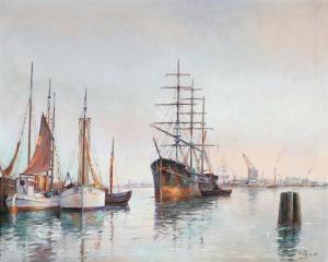 JENSEN Arup 1906-1956,View from the harbour of Copenhagen,Bruun Rasmussen DK 2021-11-22