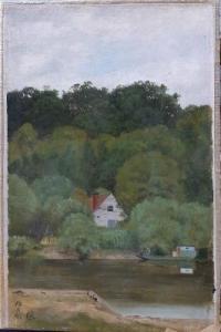 JENSEN Edvard Michael 1822-1915,English landscape with river,1863,Bruun Rasmussen DK 2019-04-06