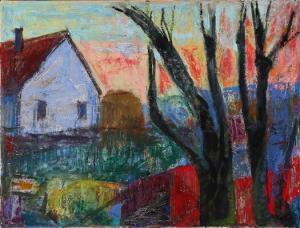JENSEN Else 1918,Landscape with house,Bruun Rasmussen DK 2017-02-28
