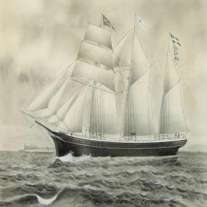 JENSEN HP,Ships portrait of the schooner "Helge af Troense",,Bruun Rasmussen DK 2011-03-21
