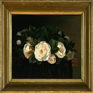 JENSEN I.L 1800-1856,A white rose wreath,Bruun Rasmussen DK 2008-03-24