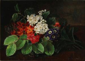 JENSEN I.L 1800-1856,Still life with flowers and beech branches,Bruun Rasmussen DK 2017-05-01