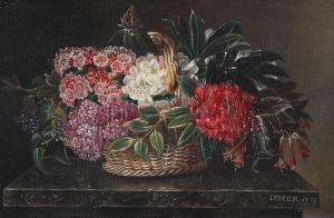 JENSEN I.L 1800-1856,Still life with flowers on a stone sill,1843,Bruun Rasmussen DK 2024-03-11