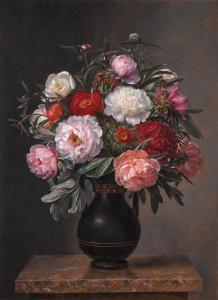 JENSEN Johan Laurentz 1800-1856,Still Life with Peonies,1842,Sotheby's GB 2023-12-07