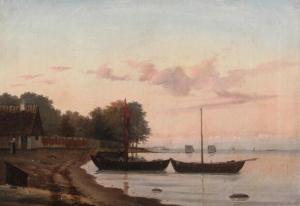 JENSEN Johannes 1818-1873,Coastal scenery at sundown,Bruun Rasmussen DK 2022-04-11