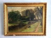 JENSEN Louis 1858-1908,Landscape with house and stream,1899,Bruun Rasmussen DK 2021-09-02