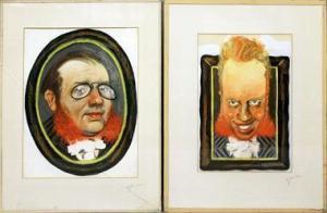 JENSEN Ole 1924-1977,2 Arbeiten mit Portraits,Reiner Dannenberg DE 2020-09-21