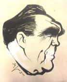 JENSEN Ole 1924-1977,Karikatur des Boxers Max Schmeling,Reiner Dannenberg DE 2017-03-13