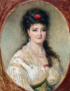 JERICHAU BAUMANN Anna Maria Elisabeth,Portrait of Cahterine Ullmann,1869,Bruun Rasmussen 2024-03-04