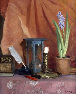 JERNBERG August 1826-1896,Still life with hyacinth,Peter Karbstein DE 2019-07-06