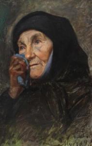 JERNDORFF August Andreas 1846-1906,Portrait of an older woman,1891,Bruun Rasmussen DK 2021-04-19