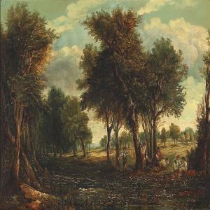 JERVIS Joh 1800-1800,Forest glade with farmers,1851,Bruun Rasmussen DK 2014-03-16