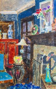 JERZY Richard 1944-2001,Interior, Blue Room,1979,Hindman US 2015-11-20