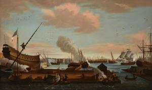 JESSEN Jes 1743-1807,The Boatyard at Apenrade,1790,Dreweatts GB 2021-12-14
