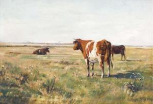 JETTEL Eugen 1845-1901,Cows at pasture,1889,Christie's GB 2004-12-21