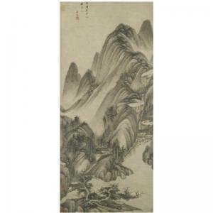 JIAN WANG 1598-1677,ROCKY LANDSCAPE,1669,Sotheby's GB 2007-11-07