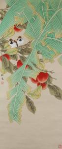 JIGAO YU 1932,Birds and peaches,19th century,888auctions CA 2020-02-13