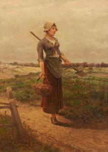 JIMENEZ Y ARANDA Luis 1845-1928,Bäuerin mit einem Korb Kartoffeln,1890,Van Ham DE 2022-01-26