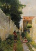 JIMENEZ Y ARANDA Luis 1845-1928,Deux fillettes dans une ru,Chevau-Legers Encheres Martin-Chausselat 2008-06-29