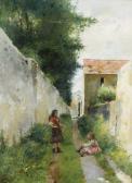 JIMENEZ Y ARANDA Luis 1845-1928,Petites filles à Pontoise,1913,Mercier & Cie FR 2012-04-15