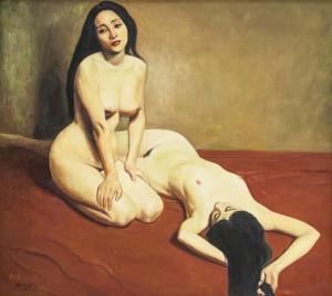 JIN SHANGYI 1934,Featuring two nude women,888auctions CA 2022-08-18