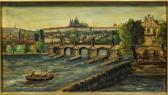 JINDRICH Stehlik 1905-1991,Ansicht der Karlsbrücke in Prag,Reiner Dannenberg DE 2014-09-12