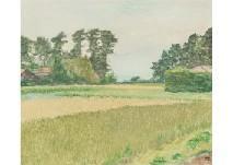 JINUSHI Teisuke,Wheat harvest, Ninomiya,1958,Mainichi Auction JP 2021-07-16
