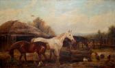 JIPPEY W 1800,Farmyard with grazing horses and chickens,1886,Mallams GB 2013-10-02