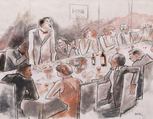 Jiquidi Aurel 1896-1962,The Dinner,1932,Artmark RO 2022-07-13