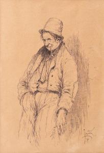 JIQUIDI Constantin 1865-1899,Man with Pipe,1897,Artmark RO 2023-04-24