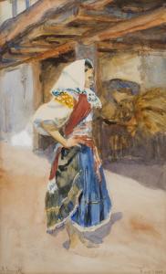 JIRANEK Milos 1875-1911,Girl Standing,1905,Palais Dorotheum AT 2019-03-09