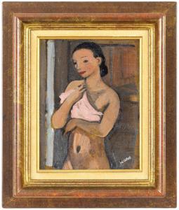 JIRI Kkars 1882-1945,Nude with a pink towel,Art Consulting CZ 2022-04-24