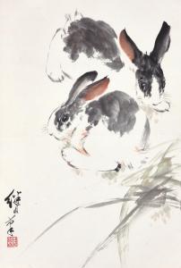 JIYOU LIU 1918-1983,Rabbits,Sotheby's GB 2023-04-07