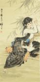 JIZHAN Liu,Resting lady with cat,888auctions CA 2013-08-15