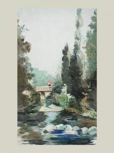 JM ARSEBALL,Pont sur une rivière,1883,Blavignac CH 2007-12-02