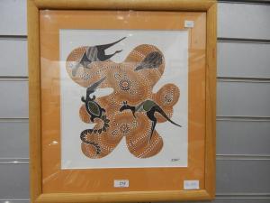 JOBIE Crow 1938,Kangaroos and other animals on a dotted amoeba-li,The Cotswold Auction Company 2017-06-20