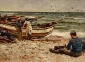 JOBLING Robert 1841-1923,Fisherfolk and cobles on a beach,Anderson & Garland GB 2020-09-29