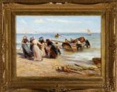 JOBLING Robert 1841-1923,Hauling in the coble,1914,Anderson & Garland GB 2009-06-02