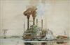 jobson patrick arthur 1900-1900,The Paddle Steamer, Sunflower, on the Delawar,20th Century,Cheffins 2010-03-24