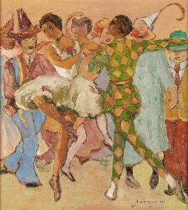 JOCQUE Willy 1900-1960,La danse avec l'arlequin,Horta BE 2016-09-12