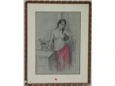 JODELET Charles Emmanuel 1883-1969,Jeune femme debout, buste nu,1928,Auxerre Enchères FR 2009-12-06