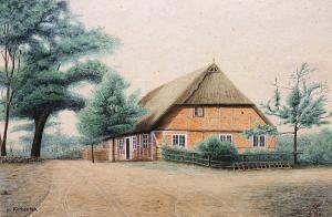 JOHANNES CONTE Carl Theodor 1854-1919,A timer framed house in Rothenbek,Stahl DE 2007-06-16