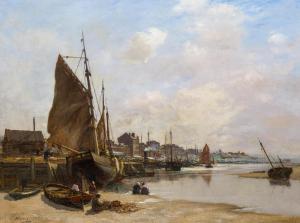 JOHANNES Jacobus Maris,Holländische Gracht mit anliegenden Booten,Van Ham DE 2019-05-16