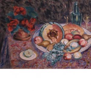 JOHANNESSEN Aksel Waldemar,Still Life with Flowers, Fruit and Wine,William Doyle 2010-06-09