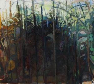 JOHANNESSEN Arne 1908-1998,Forest scenery with light from above,1965,Bruun Rasmussen DK 2021-12-07