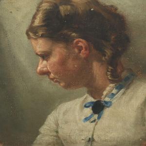 JOHANSEN Viggo,A young woman in profile, presumably the artist's ,Bruun Rasmussen 2016-03-14