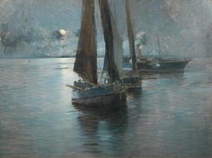 JOHANSSON Arvid 1862-1923,Moonlit harbour,Bonhams GB 2023-03-08