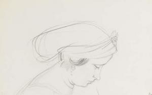 John Augustus 1878-1961,Dorelia wearing a head scarf,Christie's GB 2004-10-14
